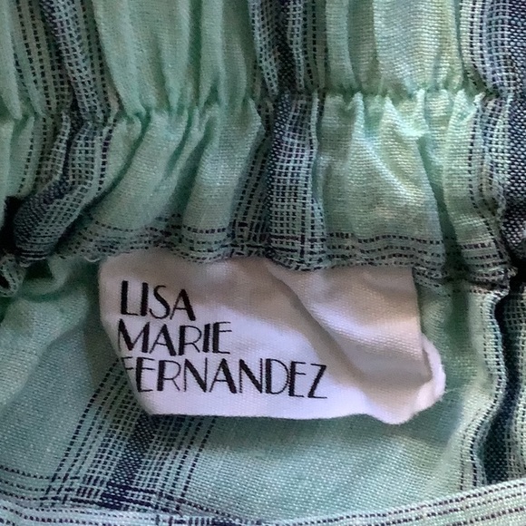 Lisa Marie Fernandez Checked Linen Midi Skirt, 3 M/L - Picture 7 of 8